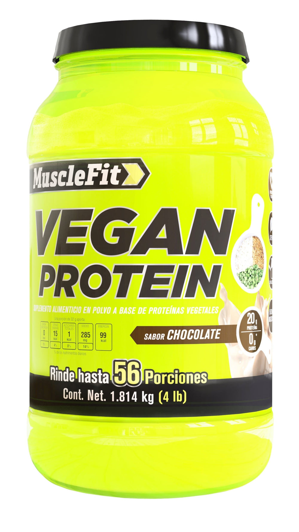 VEGAN PROTEIN - Proteína Vegana 0 Carb  ( 4Lb - 56 servicios ) - MuscleFit